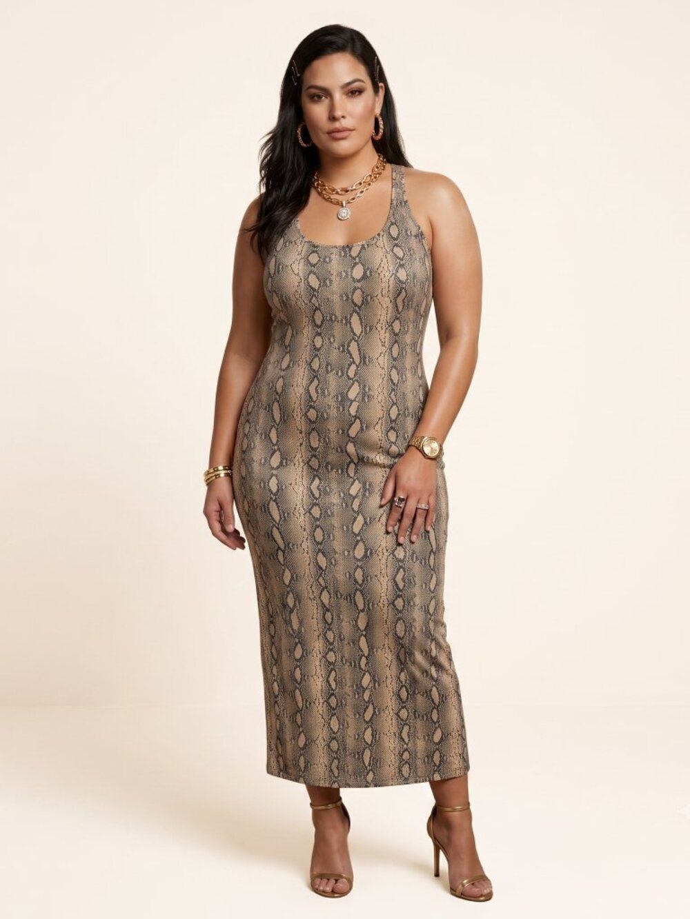 Michael Kors Snake Print Racerback Tank Dress (XXXL)